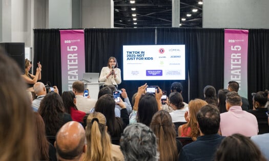 A presentation about "TikTok in 2025" with attendees at the B2B Marketing Expo 2025 in Miami