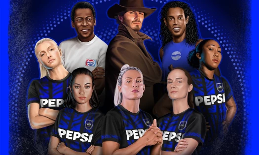Pepsi and football players