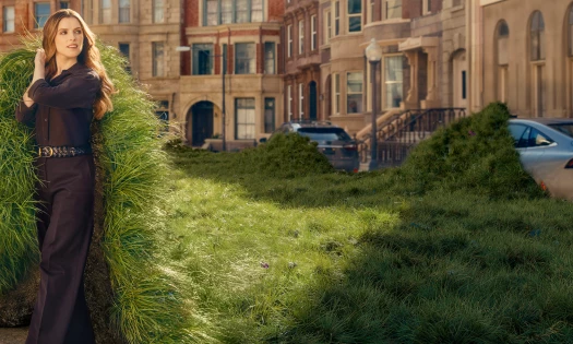 Anna Kendrick by the grass