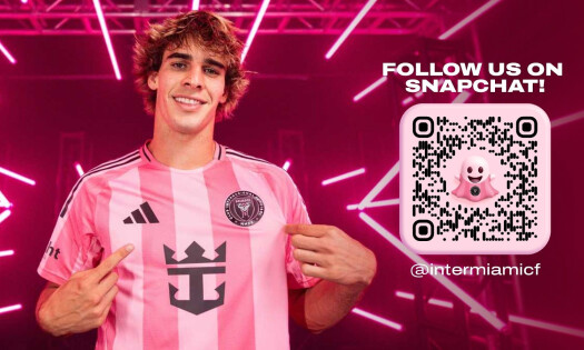 Inter Miami's campaign banner containing its Snapchat QR code