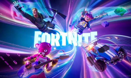 Fortnite's banner with its different characters