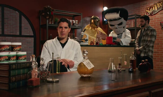 A 'Suavescientist' talking to the audience