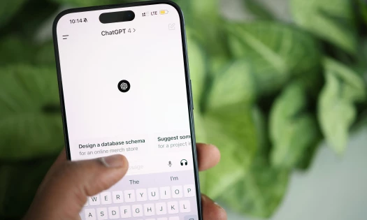 The ChatGPT app open on a mobile phone