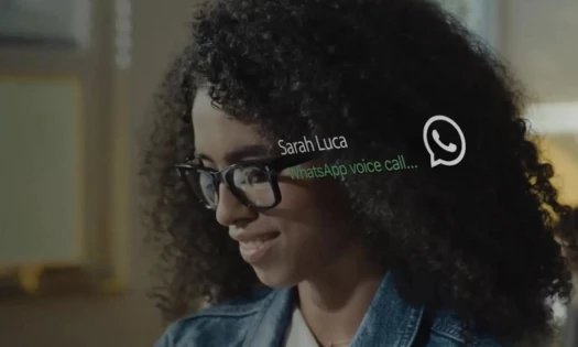 Woman wearing Meta smart glasses