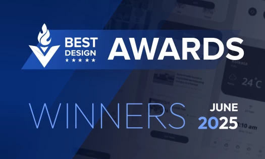 The banner for DesignRush's Best Design Awards winners for June 2025