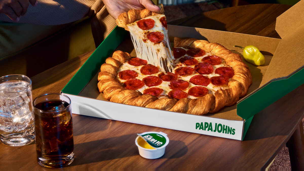 Papa Johns Launches Flaky Croissant Pizza with Designer Delivery Bag by KidSuper