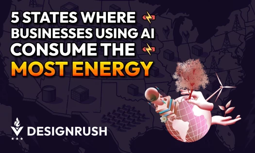 Graphics with '5 States Where Businesses Using AI Consume the Most Energy'