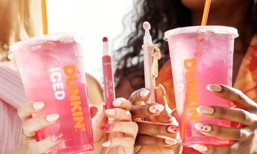 Tarte x Dunkin's maracuja juicy melt mask and shimmer glass plump + Dunkin’ Refreshers