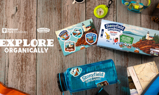 Stonyfield Organic products as part of its collaboration with National Park Foundation
