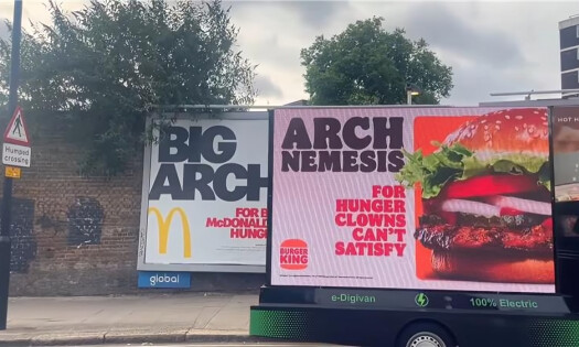 Burger King LED Screen Covers McDonald's Big Arch Campaign