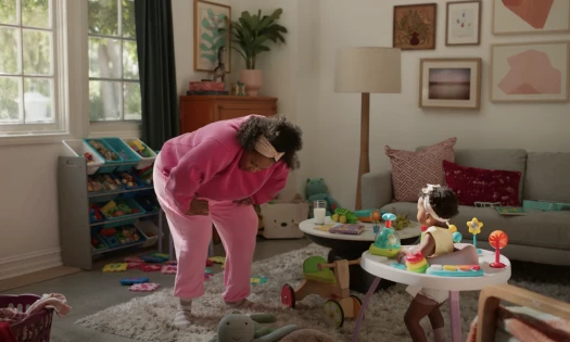 A mom dancing for her baby daughter