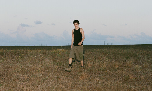 Timothée Chalamet by the fields