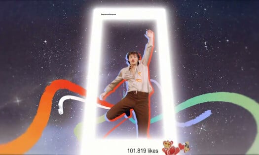 Benson Boone jumping out of a social media post