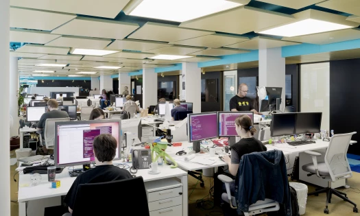 Tech employees working hard at Google's office in Zurich