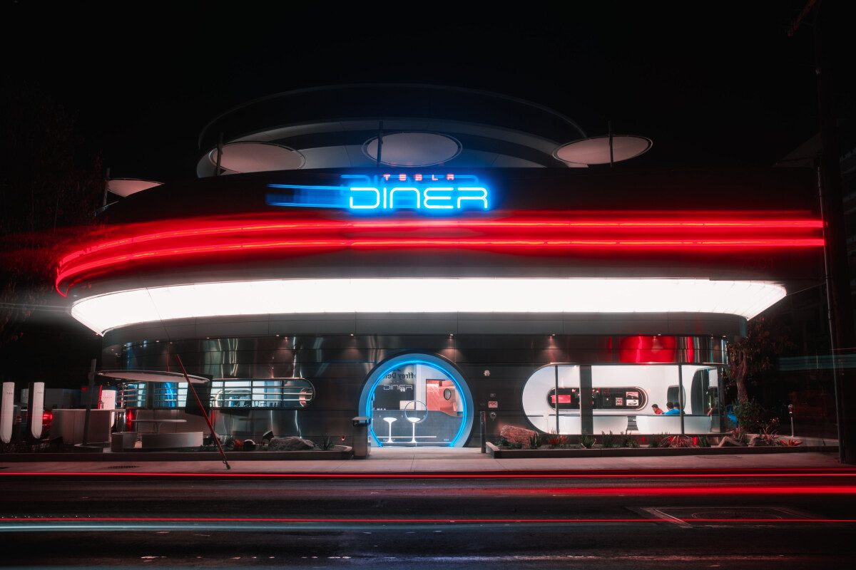 Tesla and Elon Musk Open Retro Diner to Make EV Charging Less Boring