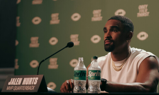 Jalen in a press conference