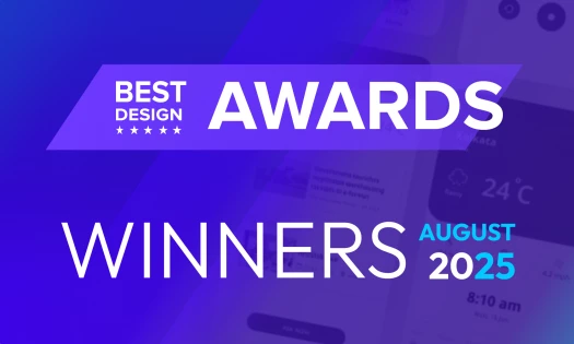 The DesignRush Best Design Awards for August banner