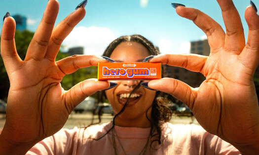 The 'Hero Gum' Campaign Banner