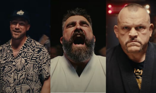 Travis & Jason Kelce with Chuck Liddell in Garage Beer's latest spot, BREWMITE II