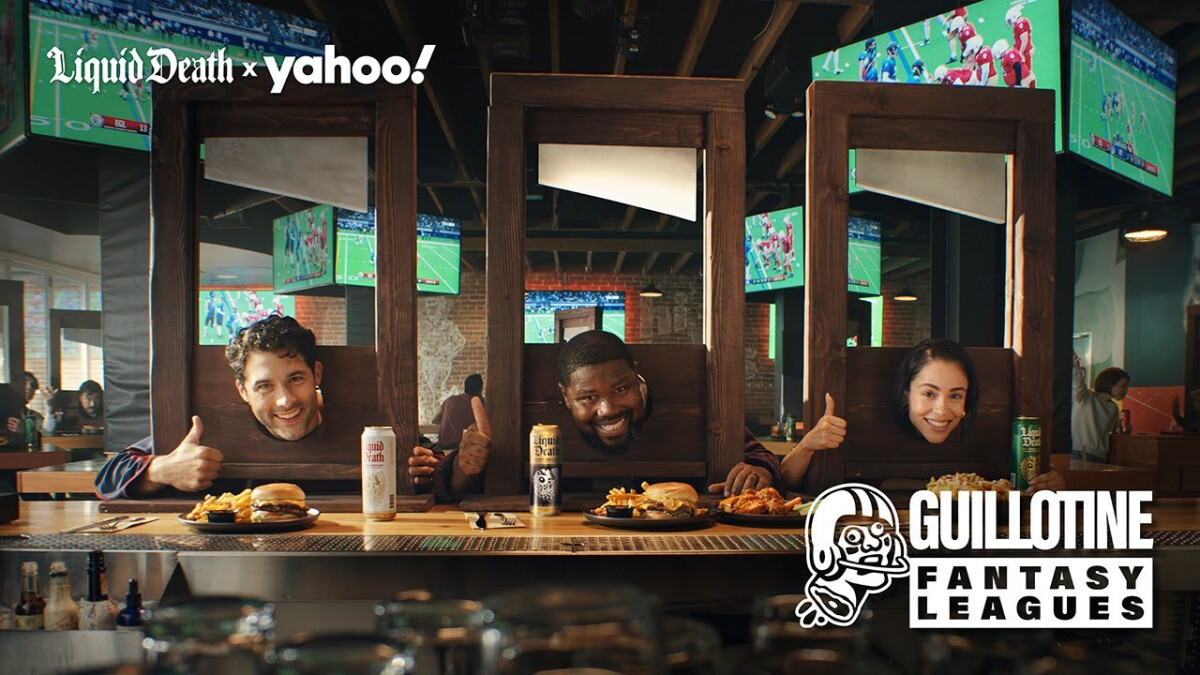 Yahoo Sports Taps Liquid Death to Shake Up Fantasy Football