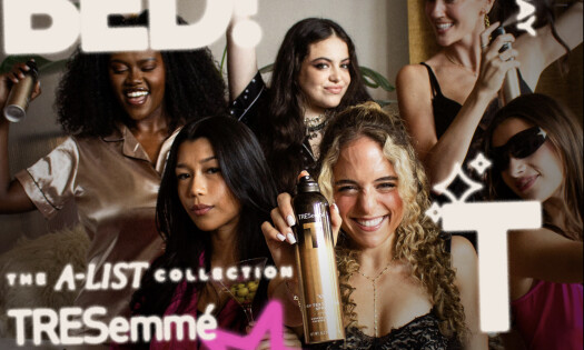 Women get ready for a night out using TRESemmé's A-List Collection Dry Texturizing Spray