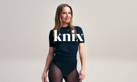 Kristen Bell posing for Knix
