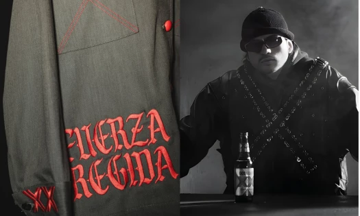 Dos Equis x  Fuerza Regida Merch and JOP with Dos Equis Beer Bottle