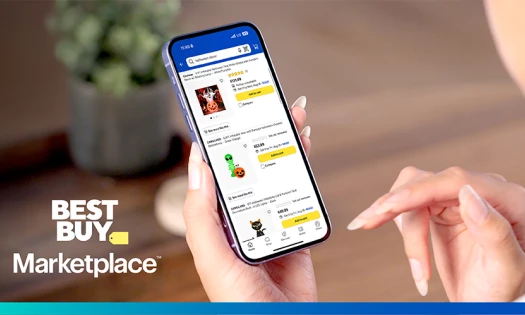 The Best But Marketplace, with the app interface shown on a cellphone screen