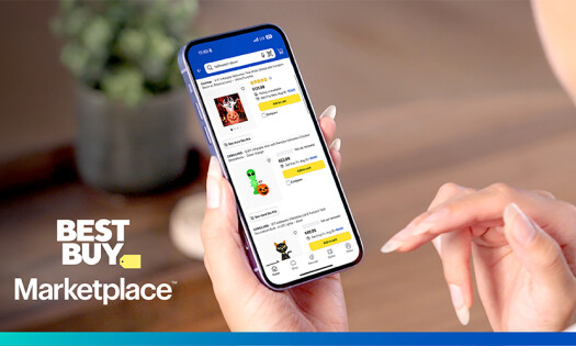 The Best But Marketplace, with the app interface shown on a cellphone screen