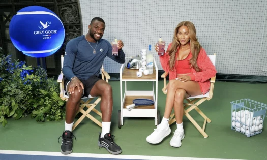 Frances Tiafoe and Ayan Broomfield in Grey Goose's 'Last Serve Bar'