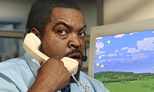 Ice Cube answering the telephone