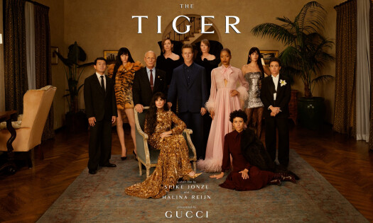 A star-studded cast poses for Gucci's poster for 'The Tiger' short film