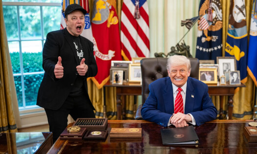 Elon Musk and President Donald Trump at a White House press conference