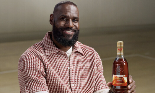 LeBron James holding up the new Hennessy VSOP Limited-Edition bottle