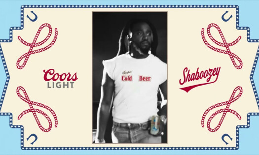 Shaboozey rocking the new Coors Light merch