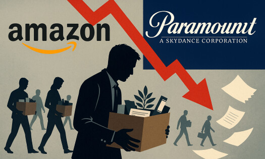A visual representation of Amazon and Paramount's layoffs