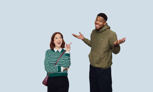 Giannis Antetokounmpo and Ellie Kemper