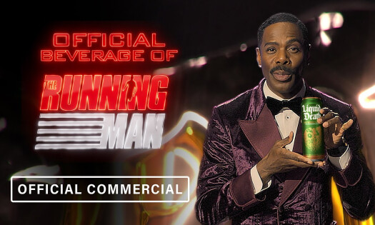 Colman Domingo holding up a can of Liquid Death