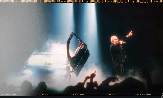 j balvin with the Vw Rayo on stage