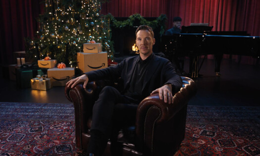 Benedict Cumberbatch sitting on a leather couch