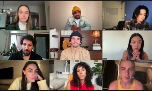 Timotheé Chalamet in a Zoom call with his marketing team