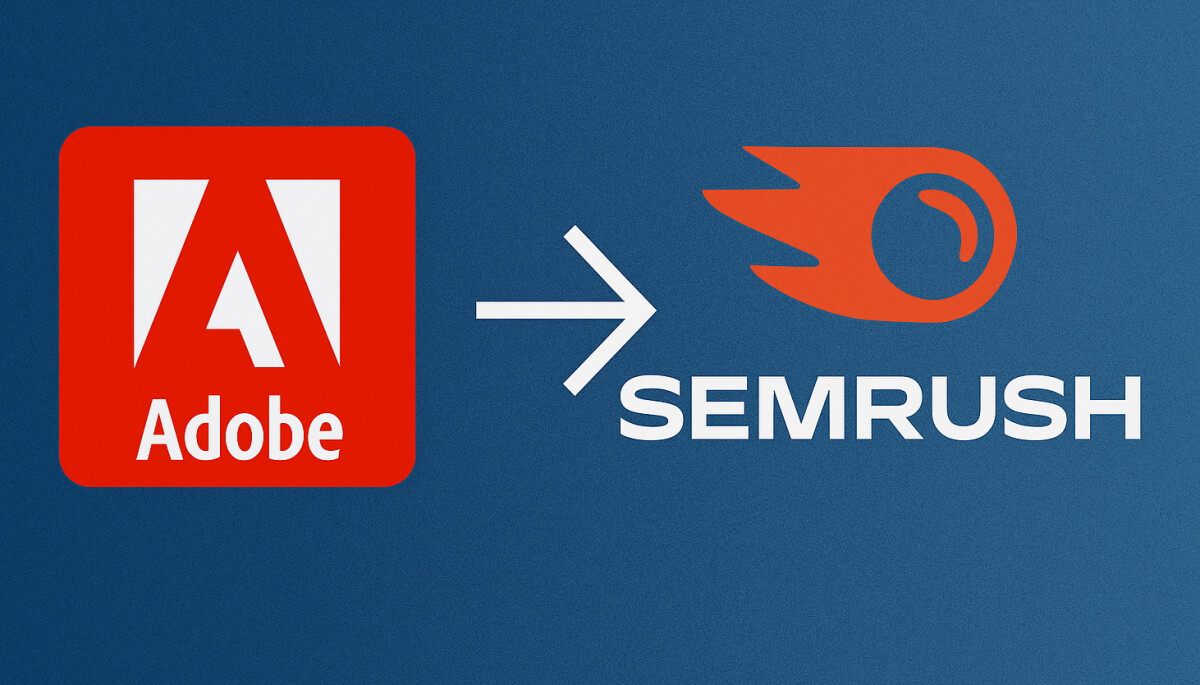 The Adobe and Semrush logos shown side-by-side