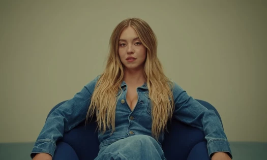 Actor Sydney Sweeney dressed in American Eagle denim, as featured in their campaign "Sydney Sweeney Has Great Jeans"