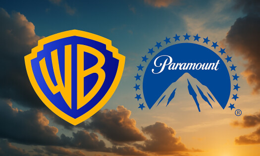 The Warner Bros and Paramount logos shown side-by-side
