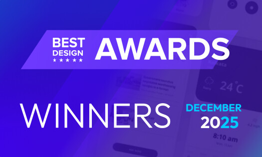 DesignRush's Best Design Awards banner for December 2025