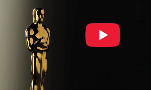 Oscar statue with YouTube icon