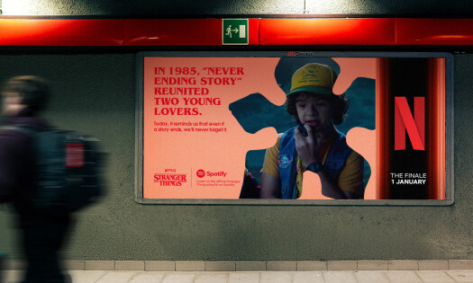 A Stranger Things OOH in the street of Milan