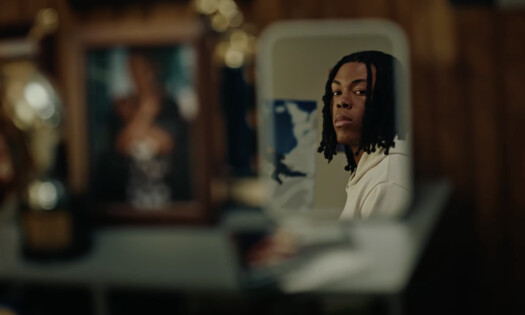 an nfl ball on the floor