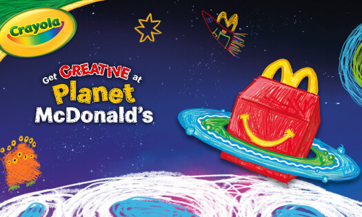 McDonald's happy meal outer space drawn with Crayola