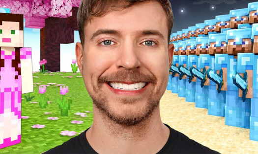 A headshot of MrBeast, real name Jimmy Donaldson, shown in front of a gaming background
